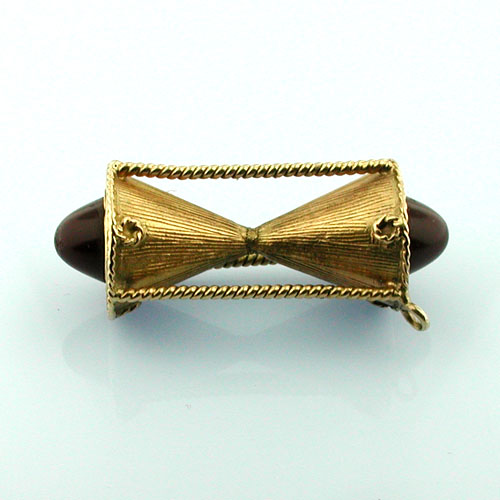 18k Gold Hourglass Jeweled Vintage Charm