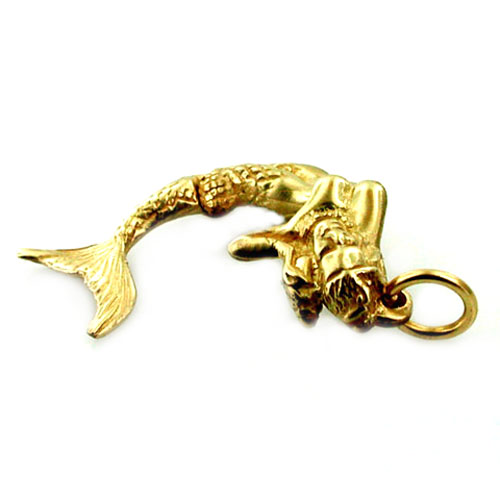 Mermaid with Movable Tale 14k Gold Charm