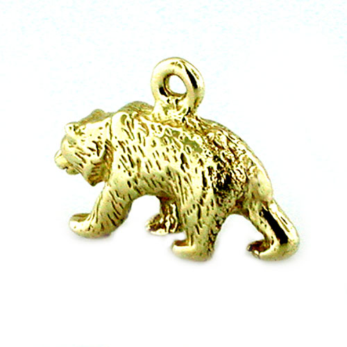 Walking Bear 3D 14K Gold Charm