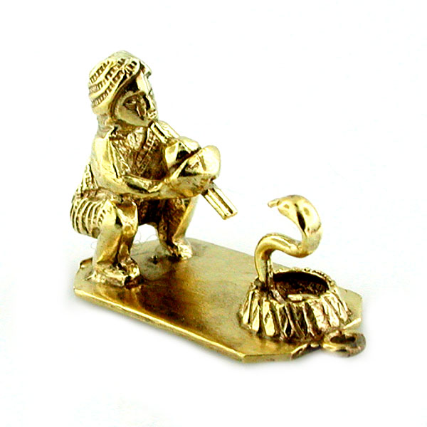 Indian Snake Charmer 14k Gold Charm 