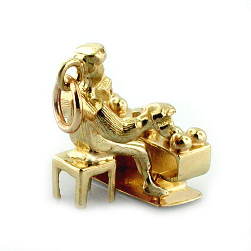 Middle Eastern Shoe Shiner Travel 14K Gold Charm