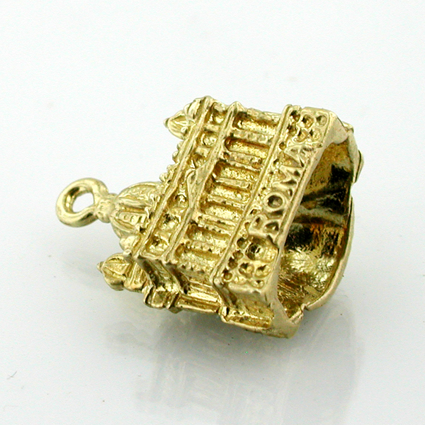 St Peters Basilica Vatican Roma 14k Gold Charm - Rome Italy