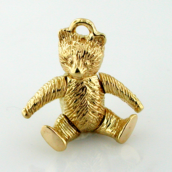Teddy Bear 14K Gold 3D Movable Charm