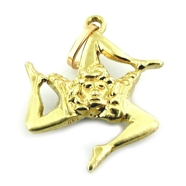 Trinacria Sicily Italy Symbol 14k Gold Charm Pendant