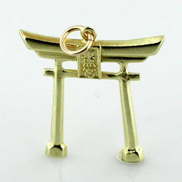  Japanese Torii Gate 14k Gold Charm