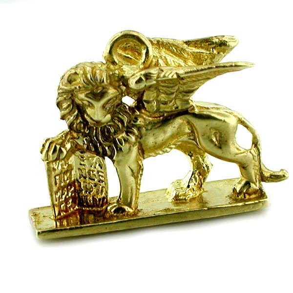 Winged Lion St. Mark Venice Travel 14k Gold Charm Pendant