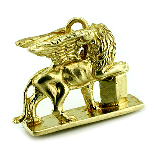 Winged Lion St. Mark Venice Travel 14k Gold Charm Pendant
