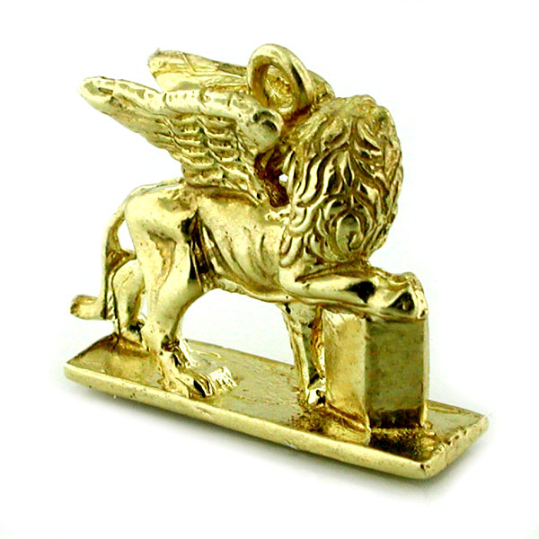 Winged Lion St. Mark Venice Travel 14k Gold Charm Pendant