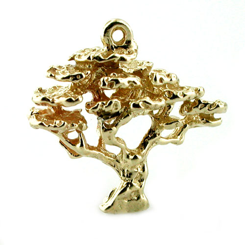 Bonsai Japanese Tree 14k Gold Charm