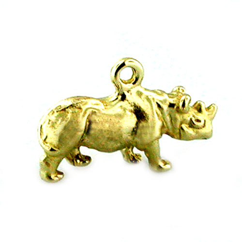 Rhinoceros Rhino 14k Gold Charm