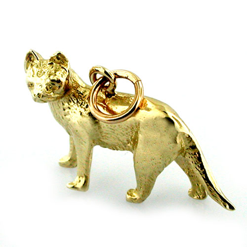 House Cat 14k Gold Charm 