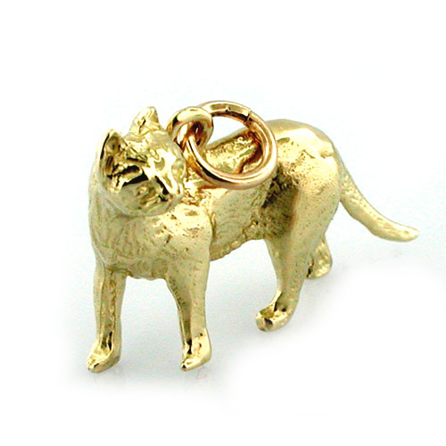 House Cat 14k Gold Charm 
