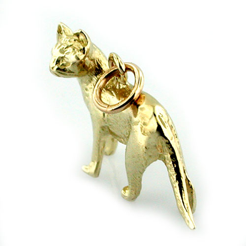 House Cat 14k Gold Charm 