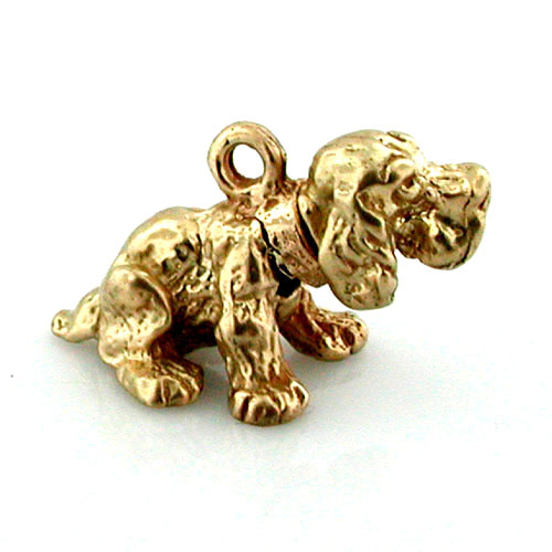 Bobbing Head Cocker Spaniel Dog Movable 14k Gold Charm