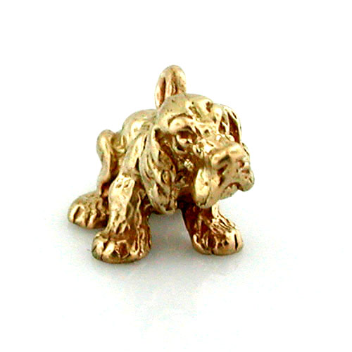 Bobbing Head Cocker Spaniel Dog Movable 14k Gold Charm