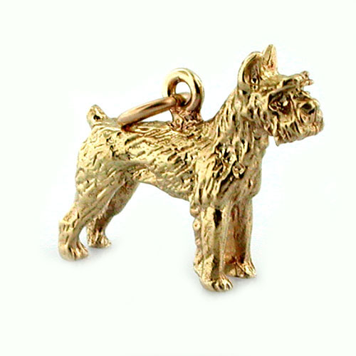 Schnauzer Terrier Dog 14k Gold Charm 