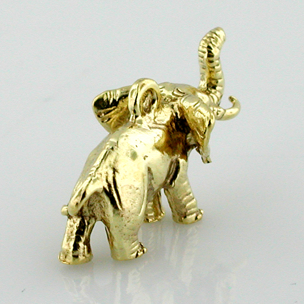 Elephant Lucky Trunk Up 14k Gold Charm