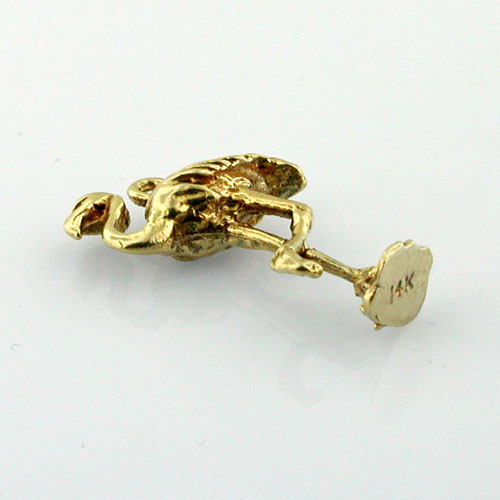Flamingo Bird 14k Gold Charm