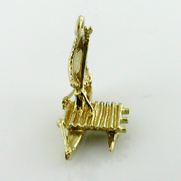 Hawaiian Outrigger Canoe Sail Boat 14k Gold Charm - Hawaii 