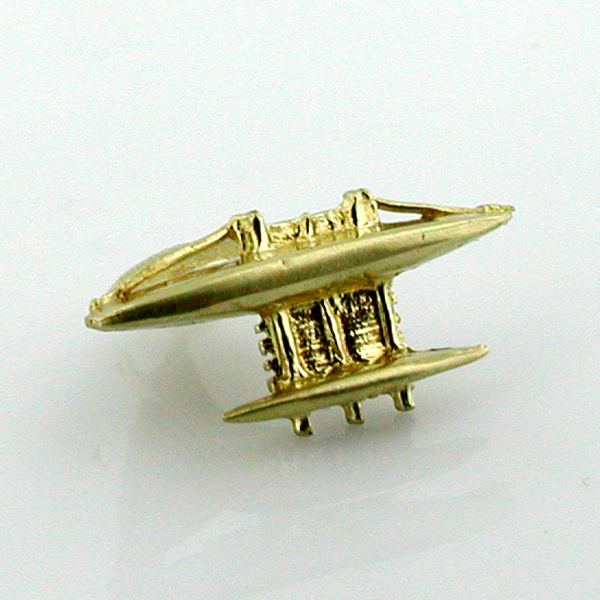 Hawaiian Outrigger Canoe Sail Boat 14k Gold Charm - Hawaii 