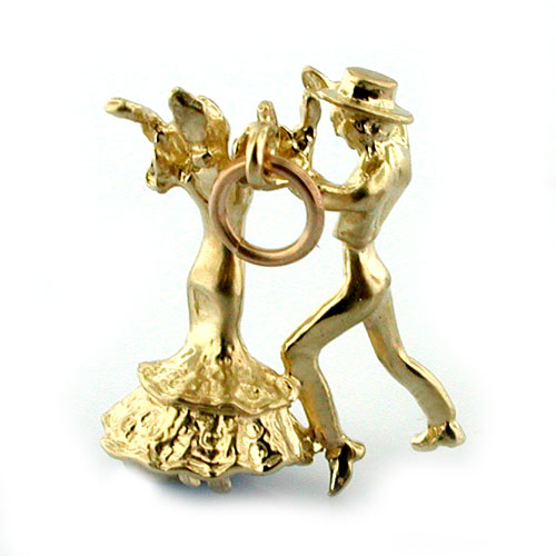 Flamenco Spanish Dancers 14K Gold Charm 