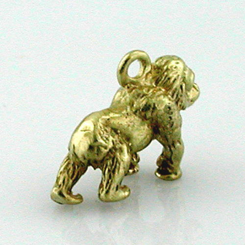Gorilla 3D Monkey 14K Gold Charm