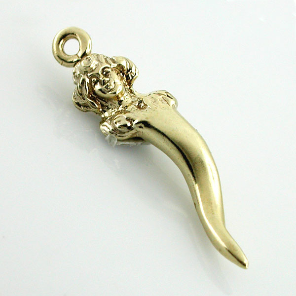 Italian Horn 14k Gold Charm Good Luck Pendant