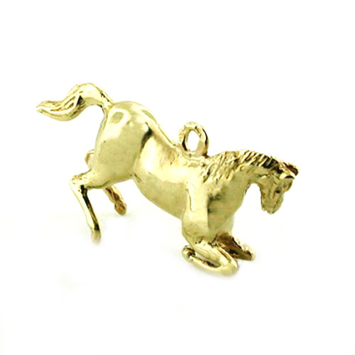 Spanish Lipizzan Horse 3D 14K Gold Charm