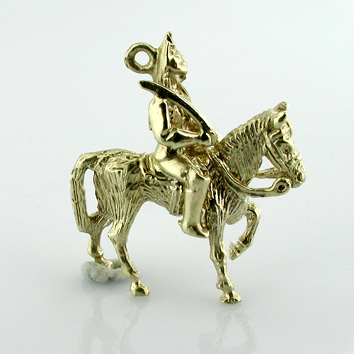 Royal Queen Cavalry Horse Guard 14k Gold Charm