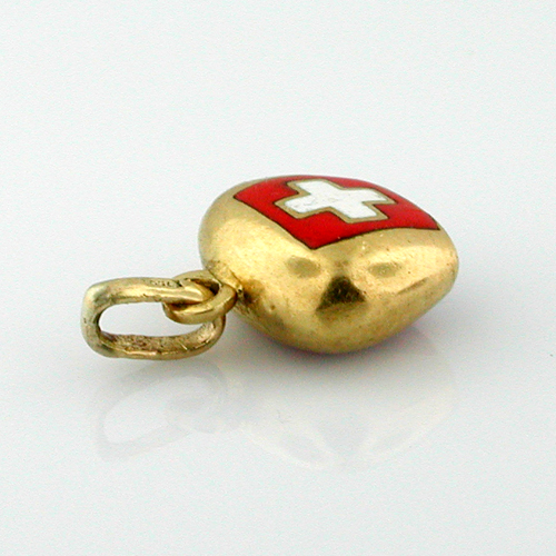 18K Gold Swiss Cow Bell Vintage Charm Rings
