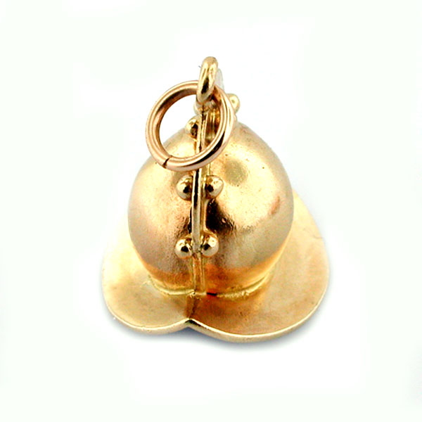  14K Gold Rothenburg Medieval Helmet Vintage Travel Charm - Germany