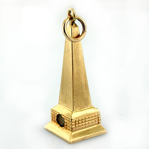 Washington Monument Stanhope Viewer Vintage 14K Gold Charm Pendant