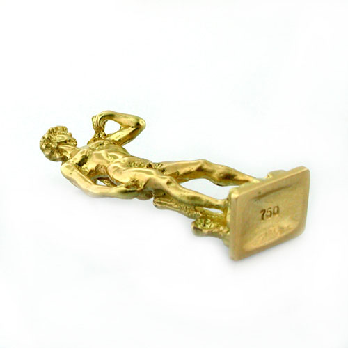 Michelangelo's David 18K Gold Vintage Charm Pendant Florence Italy