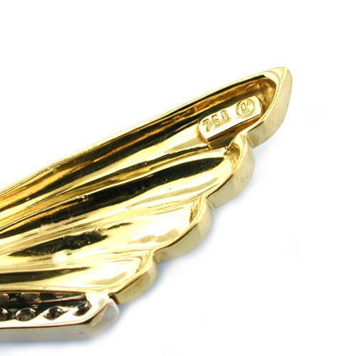  18K Gold Angel Wing Diamonds Charm Pendant