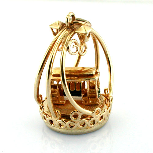Rare 14K Dankner San Francisco Cable Car Vintage Charm Pendant 