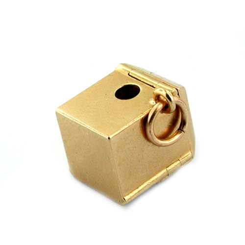 1950's Record Player Victrola Phonograph Stanhope Viewer Vintage 14k Gold Charm 