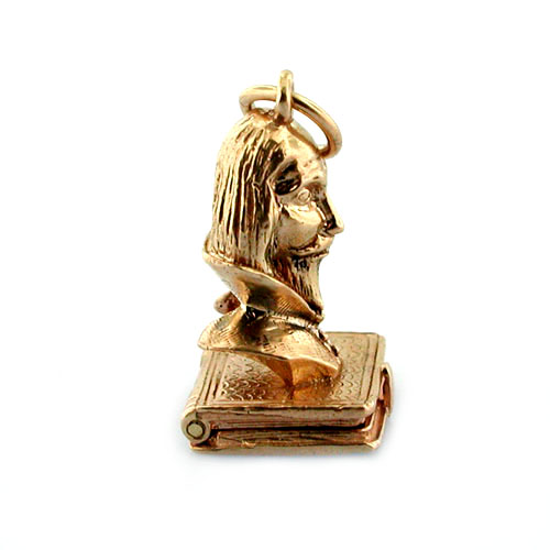 Rare The Works of Shakespeare 14K Gold Book Vintage Charm Pendant   