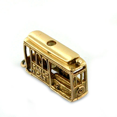 14K Gold San Francisco Cable Car Golden Gate Bridge Stanhope Vintage Charm